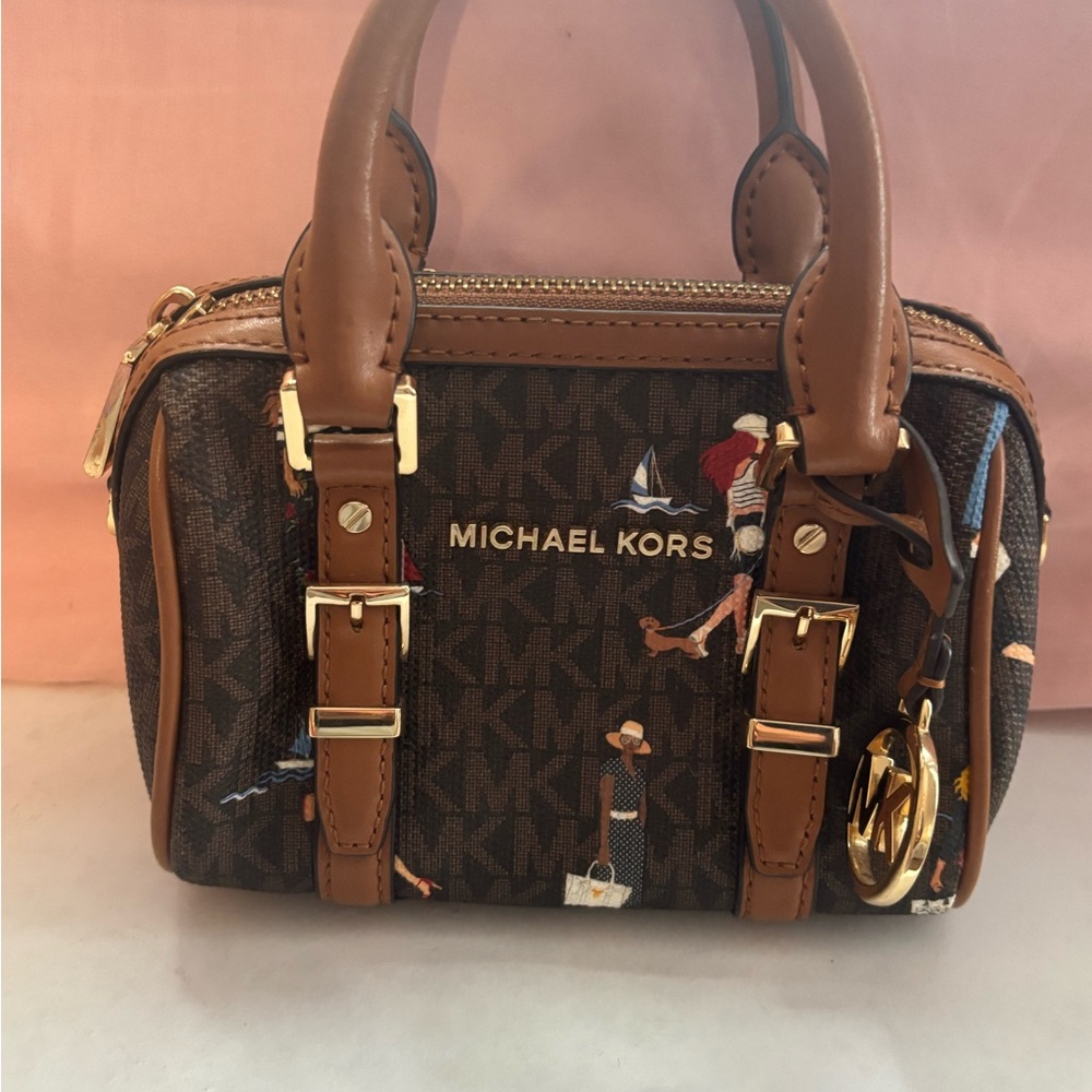Michael Kors Brown and Tan Mini Satchel